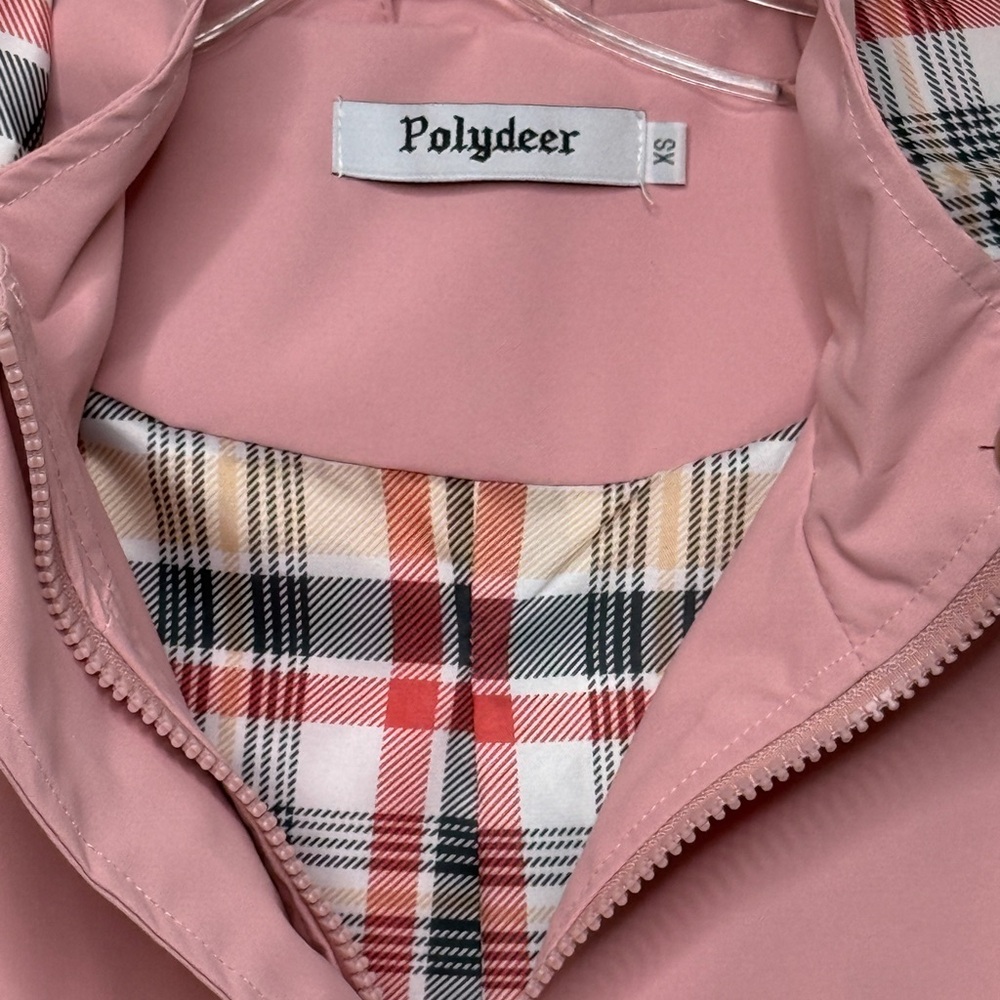 Pink Trench Coat by Pollydeer with Detachable Hood. NWT - Picture 11 of 15
